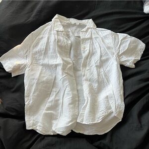 uniqlo linen short sleeve button up